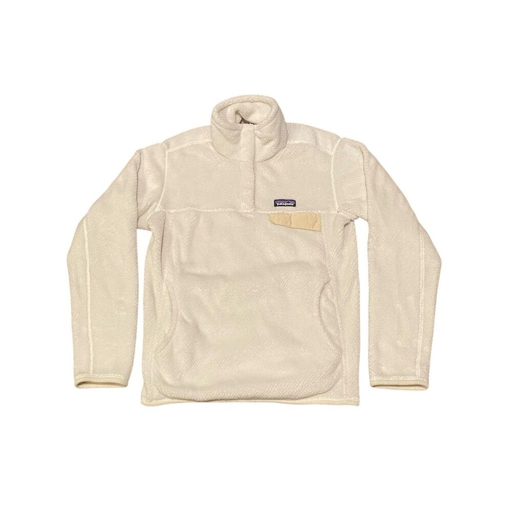 Patagonia Women's Snap-T Re-Tool Polartec Fleece Pullover Jacket Cream Size M - Picture 1 of 9